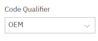 Code qualifer select box