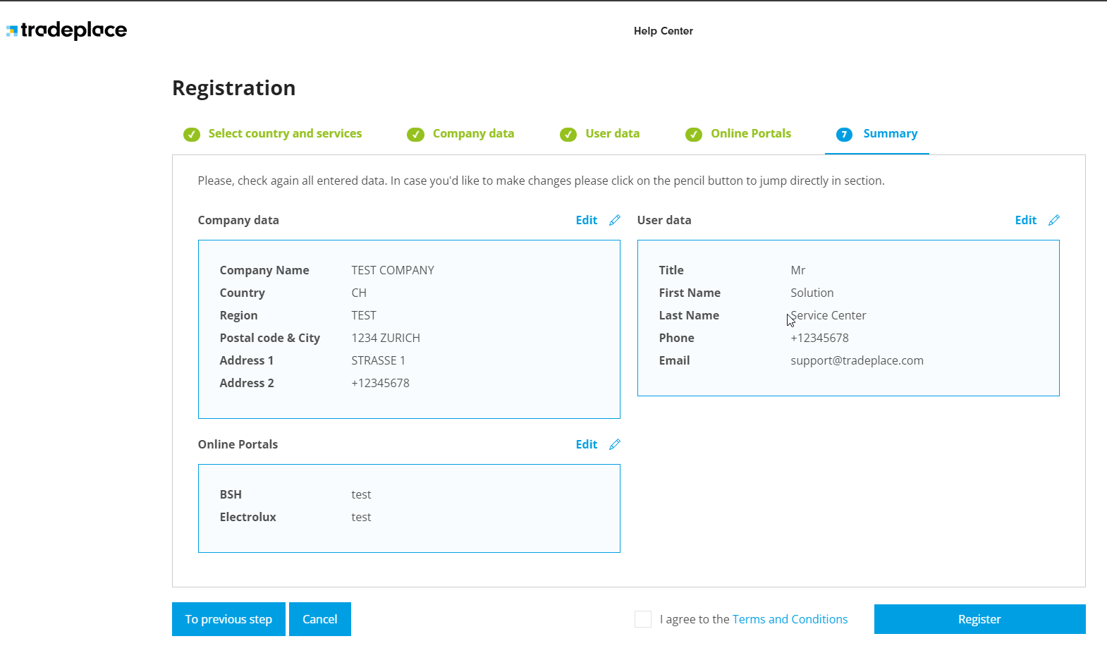 Registration Process for the Portals Hub