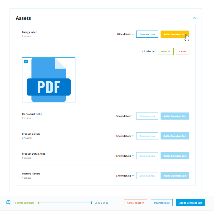 How to download assets in the Content Portal?