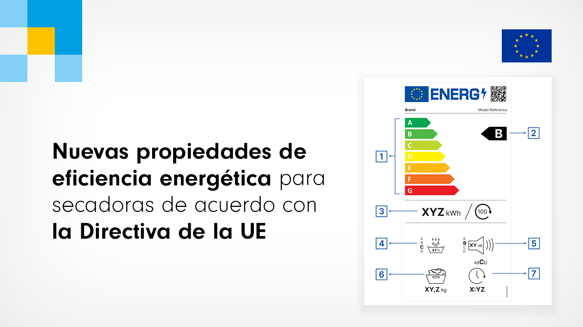 Nuevas propiedades de eficiencia energética para secadoras de acuerdo con la Directiva de la UE.