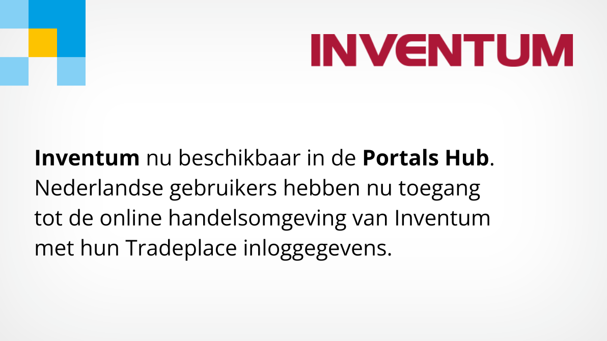 Inventum nu ook met uw Tradeplace inloggegevens beschikbaar.